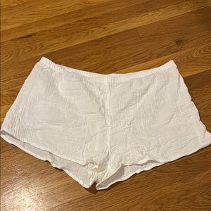 Wild Fable White Textured cotton swim cover up Shorts